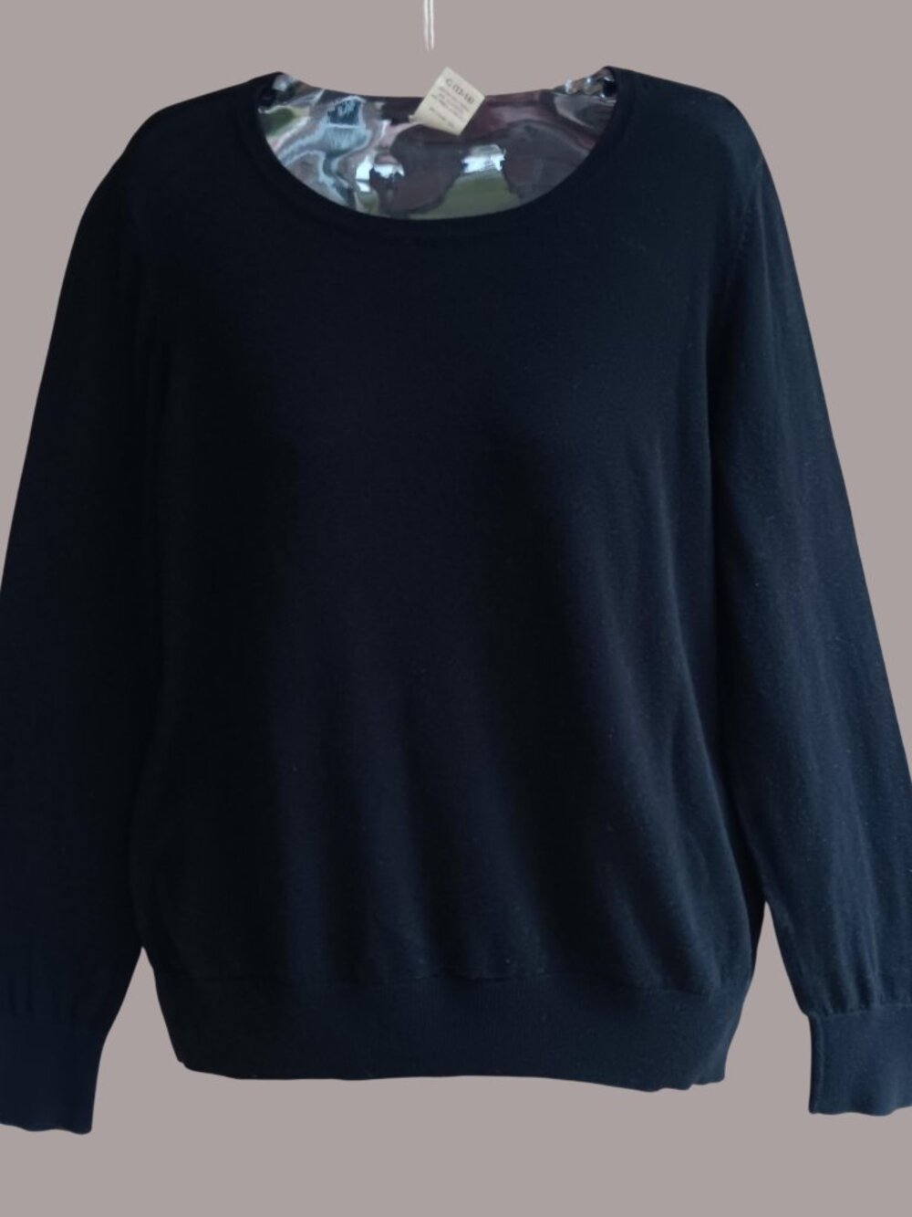 Faded Glory Womens Knit Lightweight Sweater Pullover Long Sleeves Black Size L